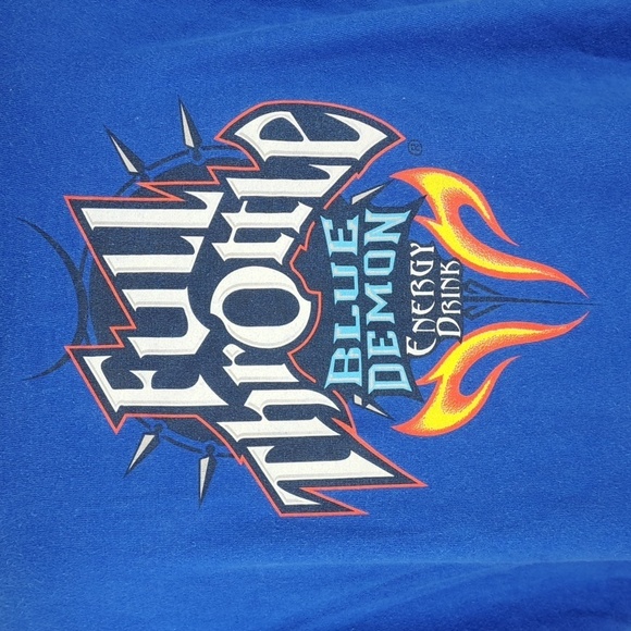 Rare Blue Demon Full Throttle Energy promo double-sided graphics XL t-shirt - Picture 5 of 7